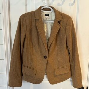 J. Crew Camel Brown Single-Button Wool Blend Blazer